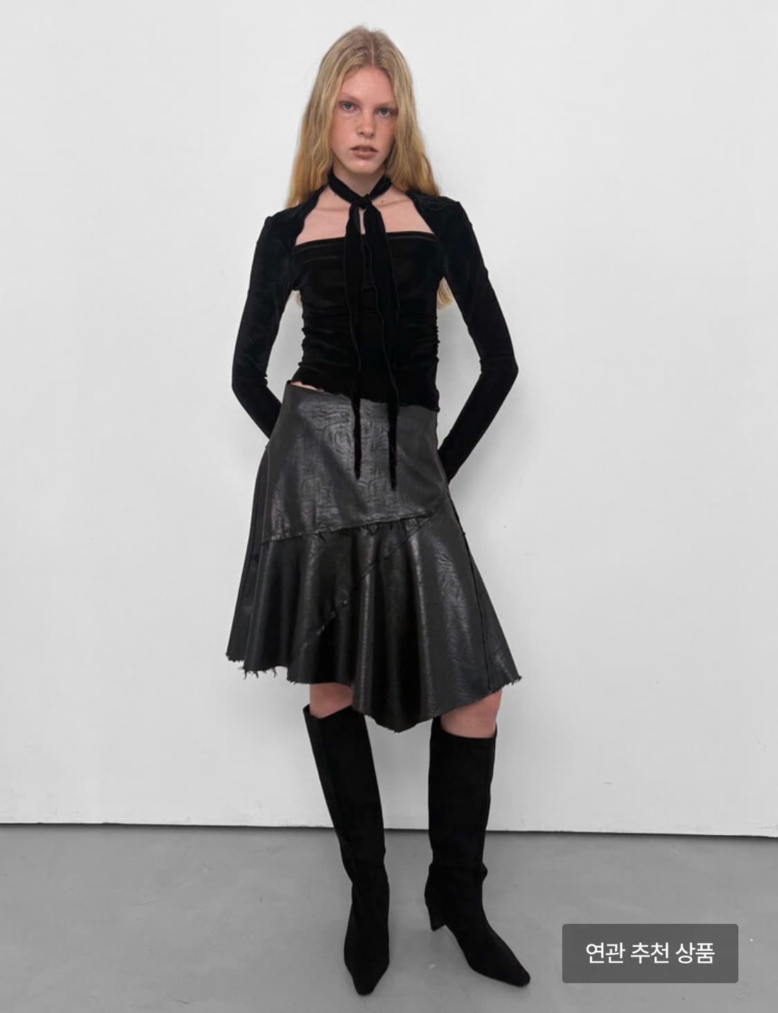 폴리수엠 레더스커트 블랙 1 상품이미지3