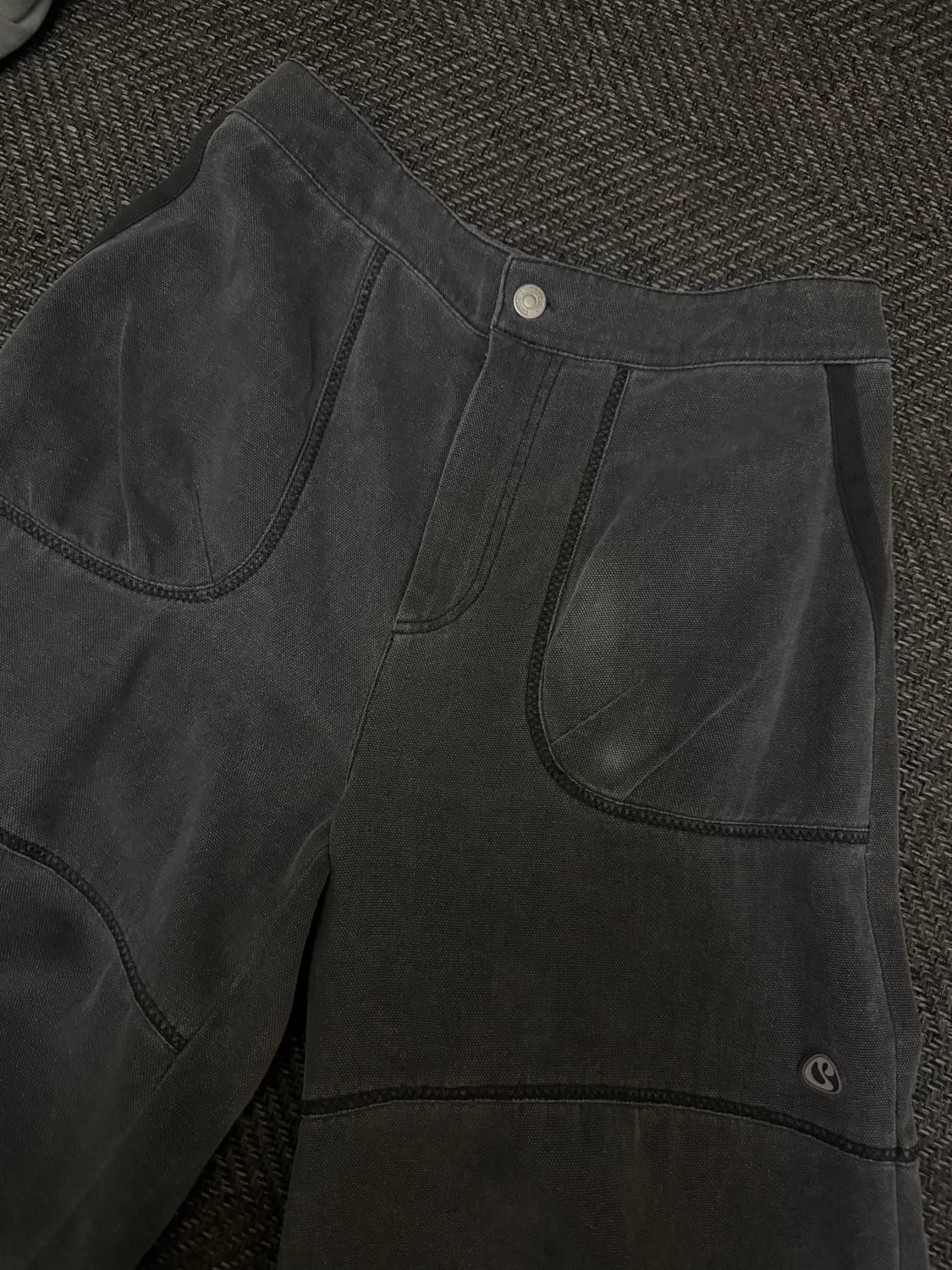 코이세이오 옥스퍼드 지그재그 팬츠 차콜 1사이즈 상품이미지3