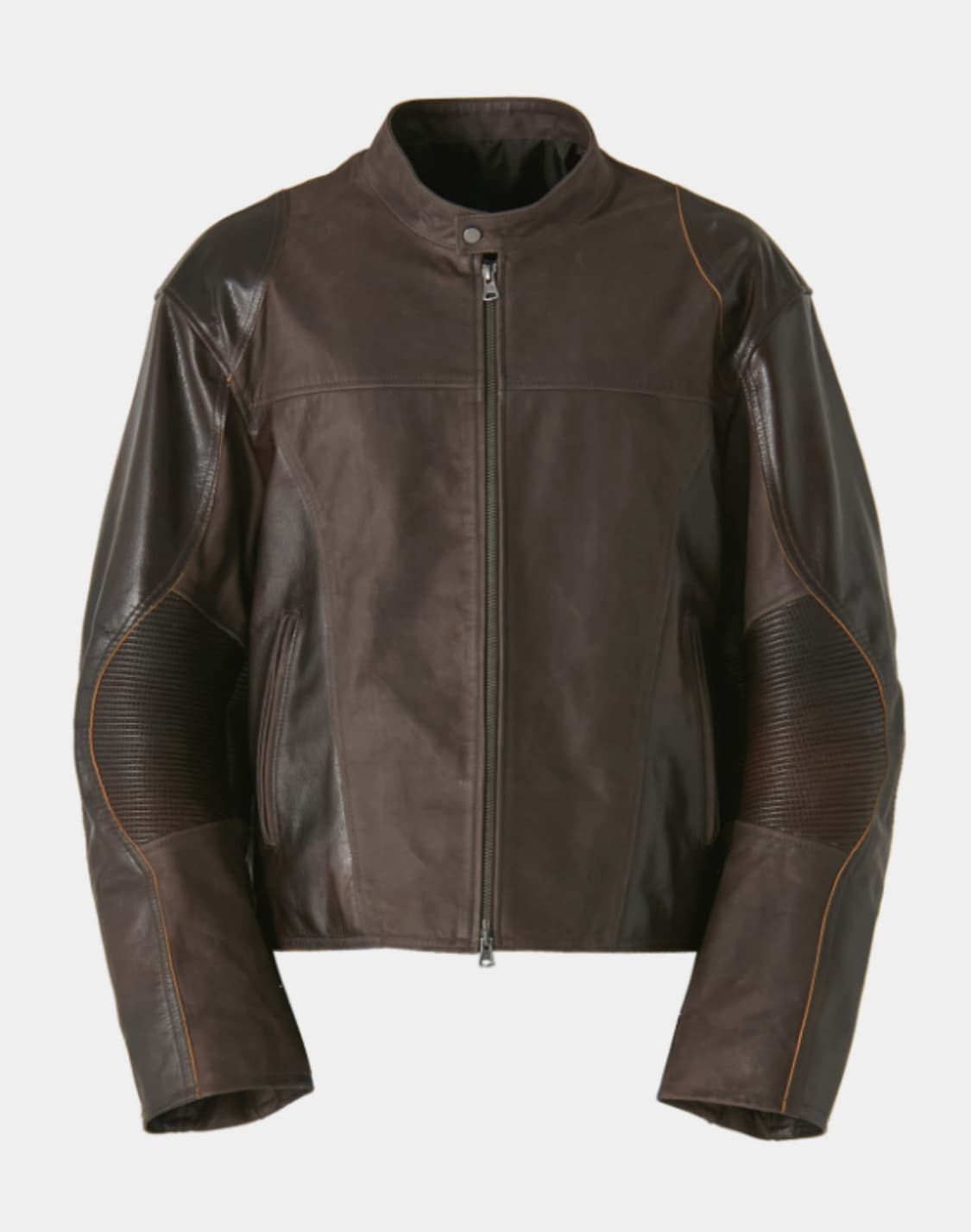 MIXED EMBROIDER BIKER JUMPER (DARKBROWN) 상품이미지2