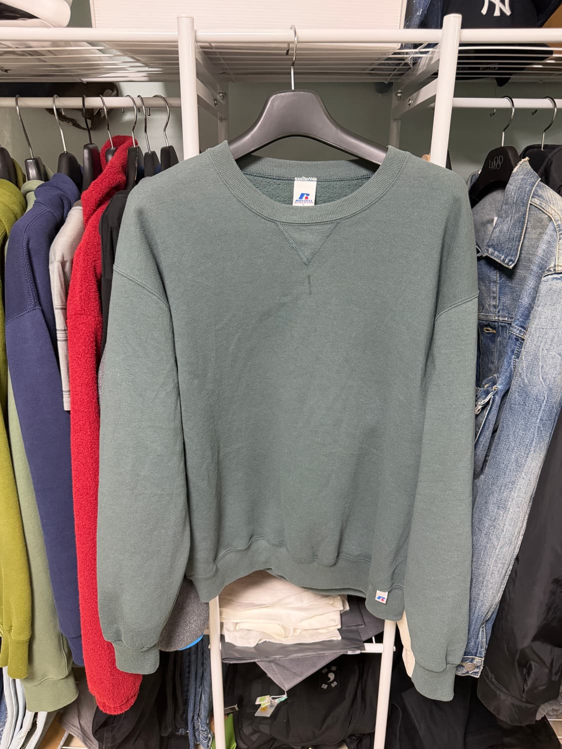 90s 빈티지 러셀 맨투맨  그린(L) 상품이미지1