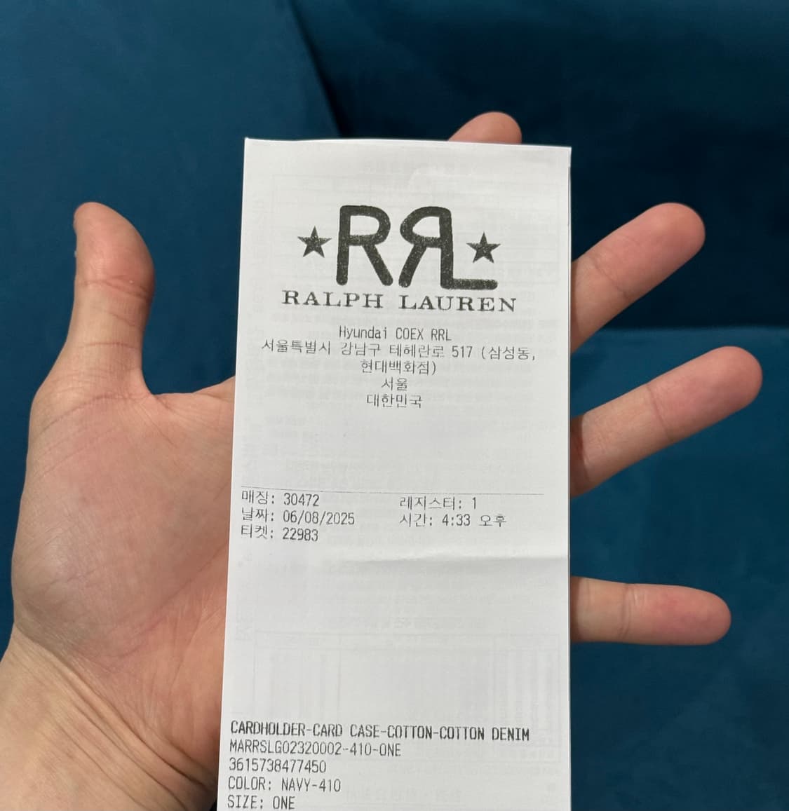 더블알엘 인디고 데님 카드지갑 상품이미지3