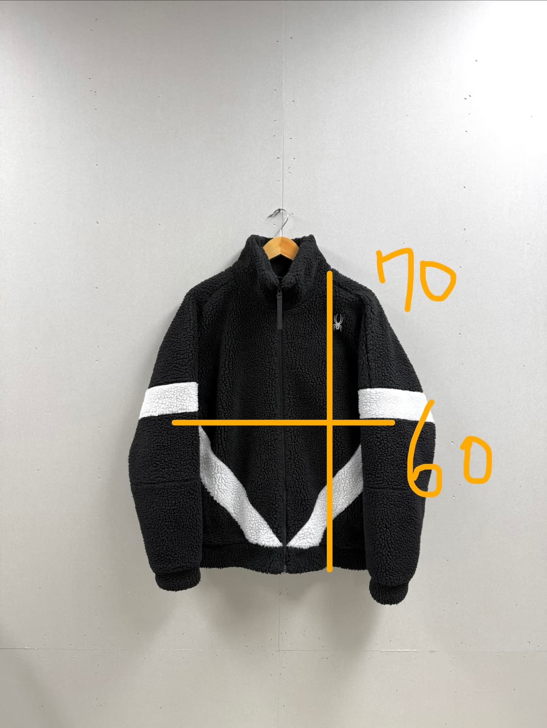 남성 100 L / 스파이더 뽀글이 후리스 집업 블랙 상품이미지2