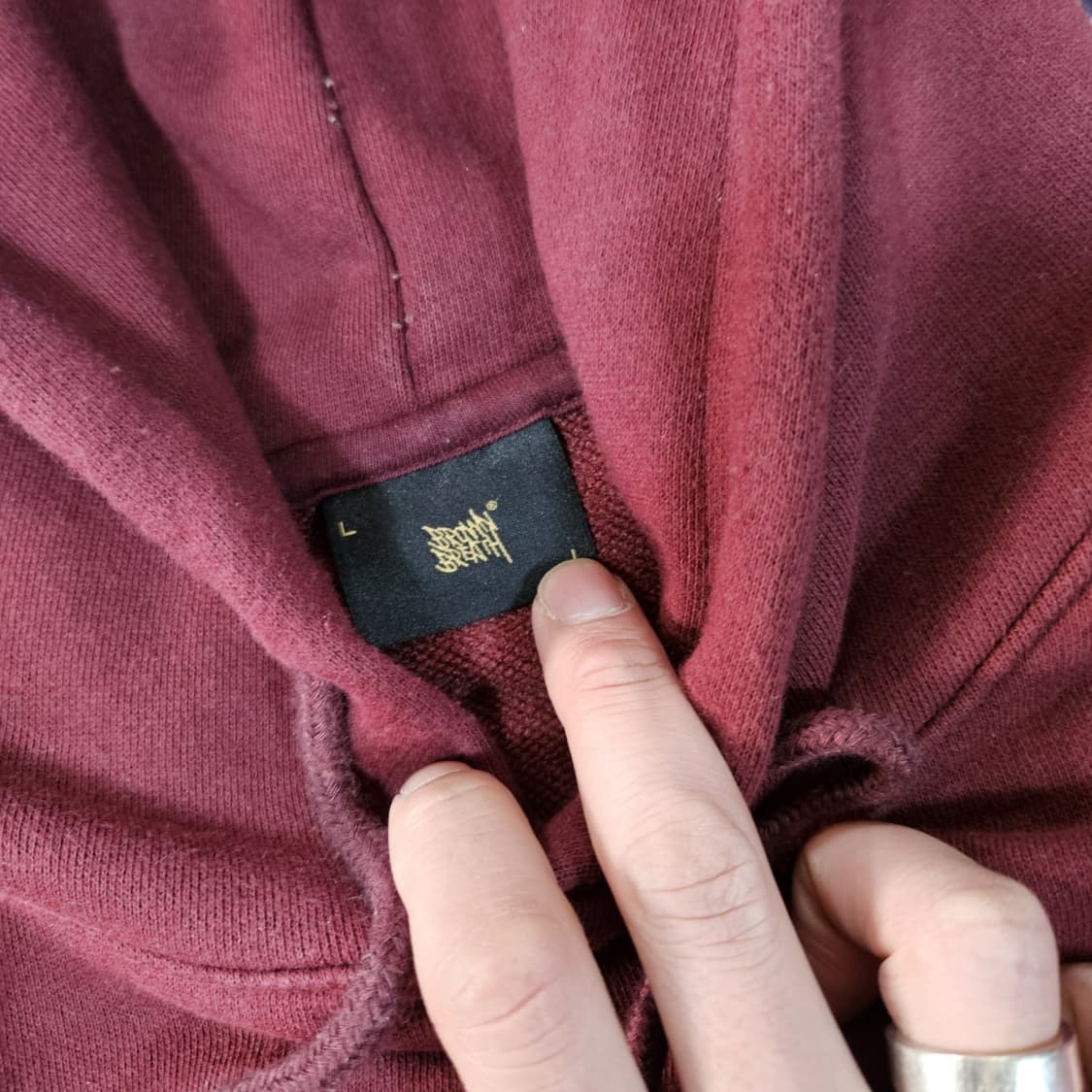 브라운브레스 빅로고 버건디 후드 티셔츠 상품이미지7