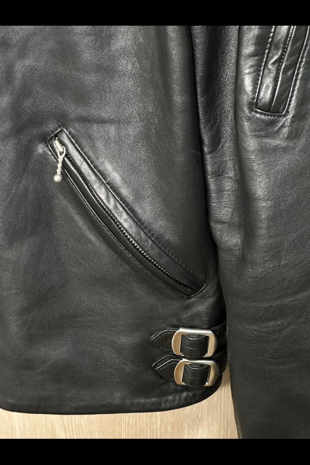 새상품급)올세인츠 램스킨 바이커자켓M/블랙 상품이미지6