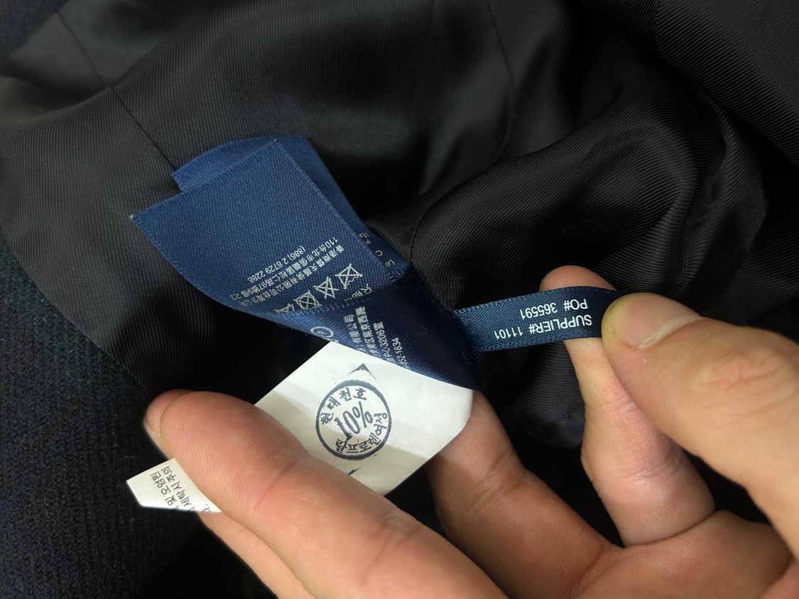 [XS]폴로랄프로렌 타탄체크 가죽패치 울 블레이저/카키네이비 상품이미지7