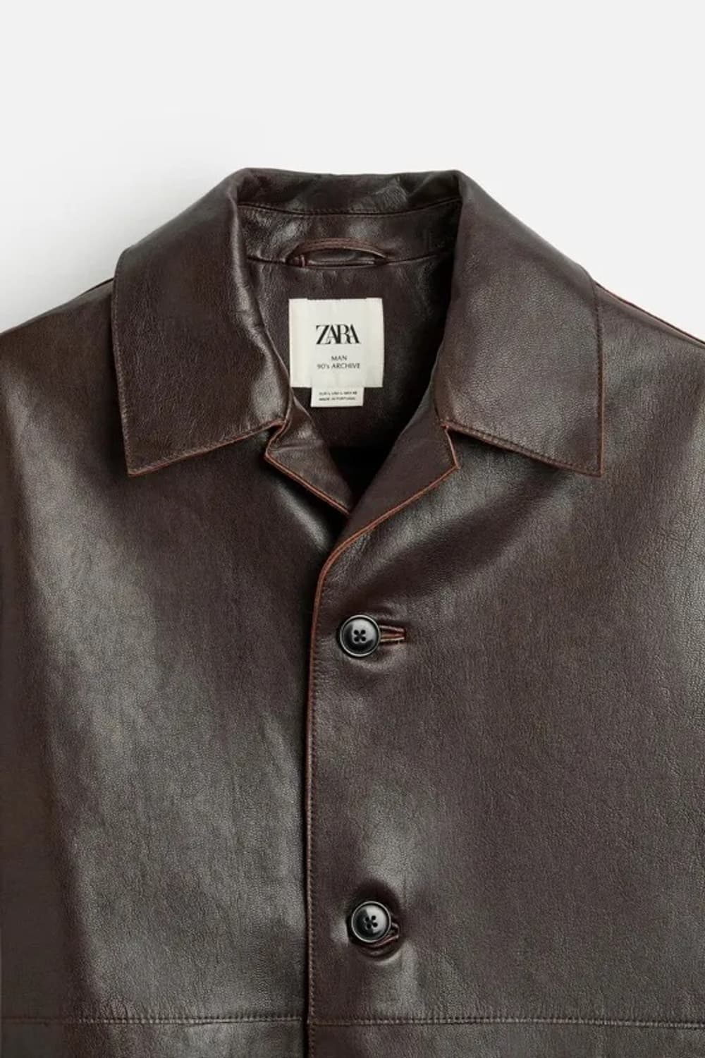 자라 리미티드에디션 레더 카코트 자켓 브라운 90s 아카이브 상품이미지1