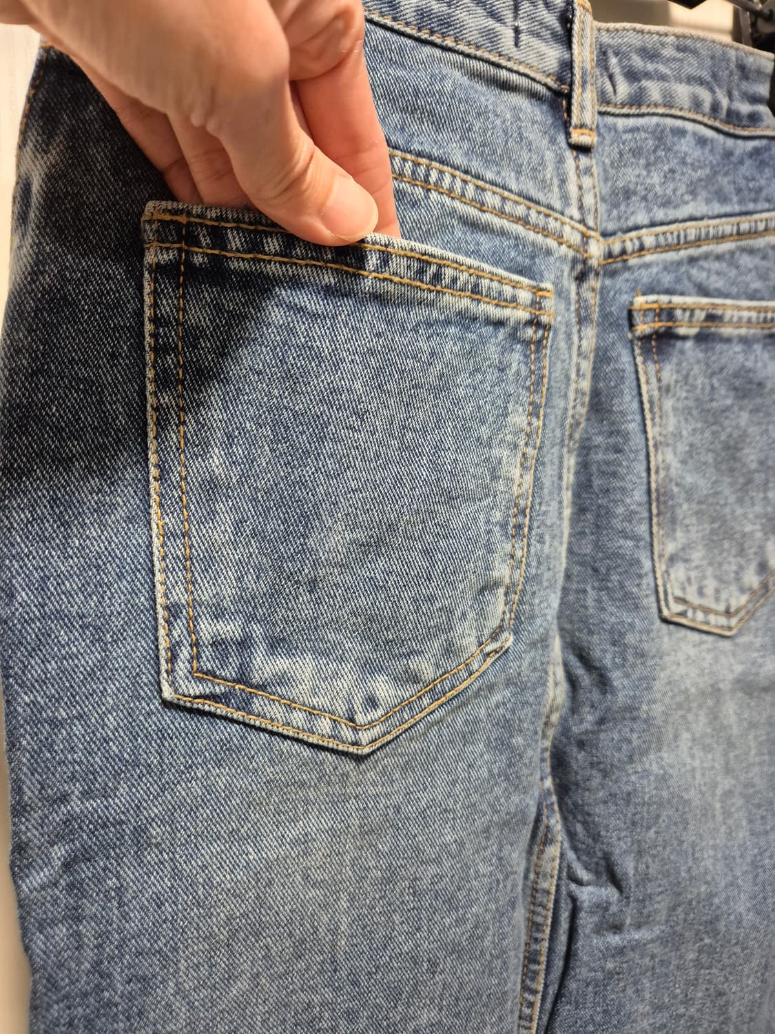 (새상품)vtg 중청 롱 데님 스커트 트임  스커트 상품이미지8