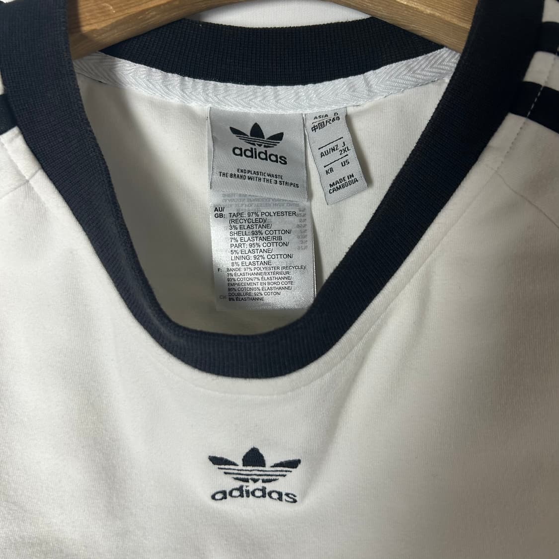 [adidas] 아디다스 배색 크롭 반팔티셔츠 상품이미지4