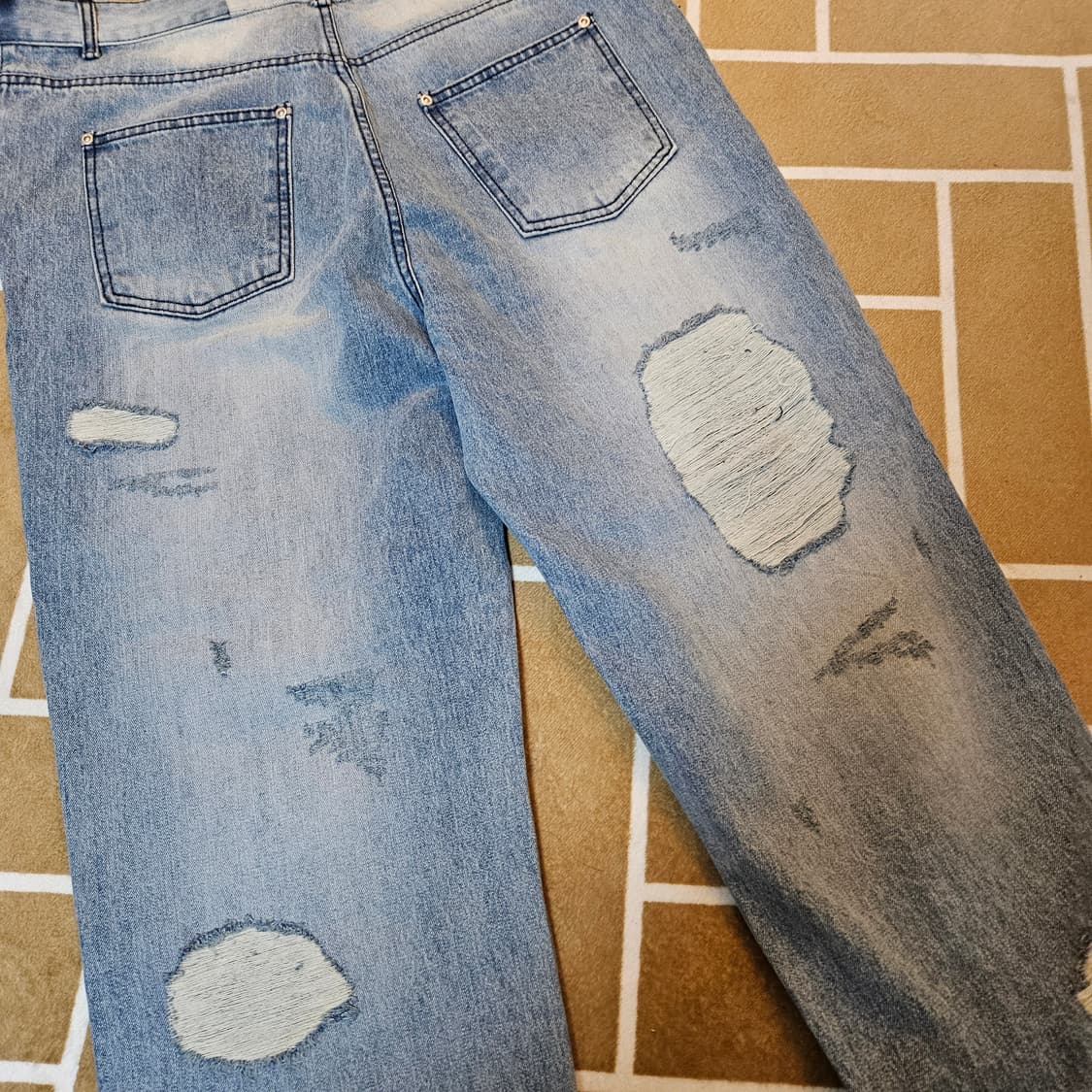 런치라인 24ss 디트로이트 워싱 레귤러 데님 팬츠 L size 상품이미지5