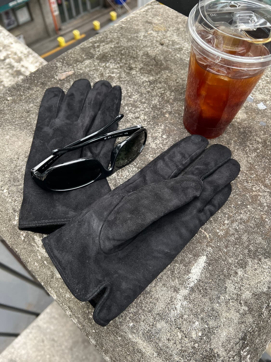 스웨이드 가죽 블랙 장갑 상품이미지9