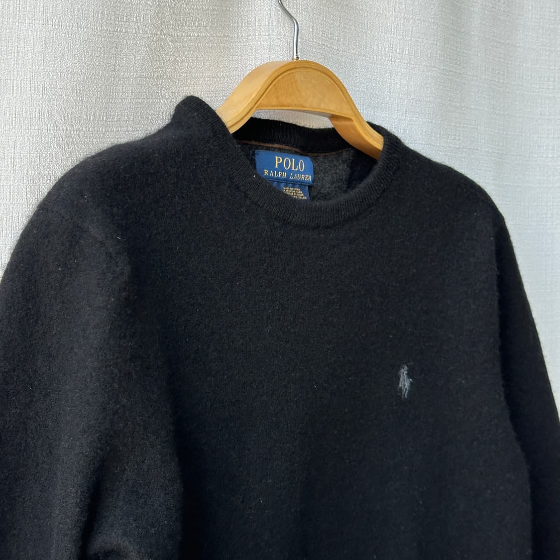 폴로 랄프로렌 로고 자수 메리노 울 니트 블랙 M 상품이미지4