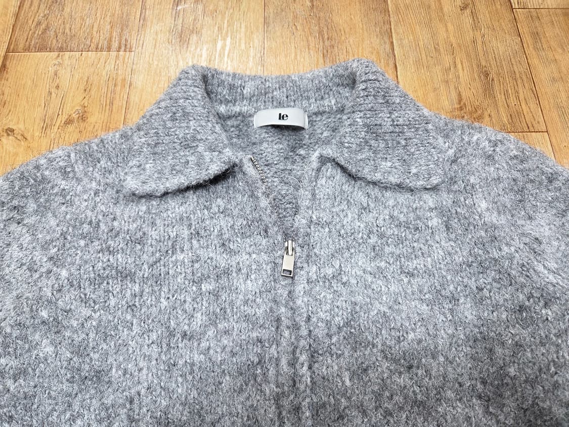 르(le) 투웨이 플러피 집업 니트가디건 55-66 새상품 상품이미지3