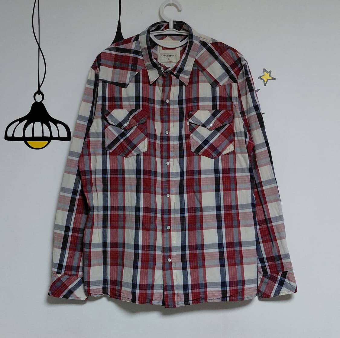 [L/화이트탭] 리바이스(Levi's) 자개 스냅 체크 웨스턴 셔츠 상품이미지2
