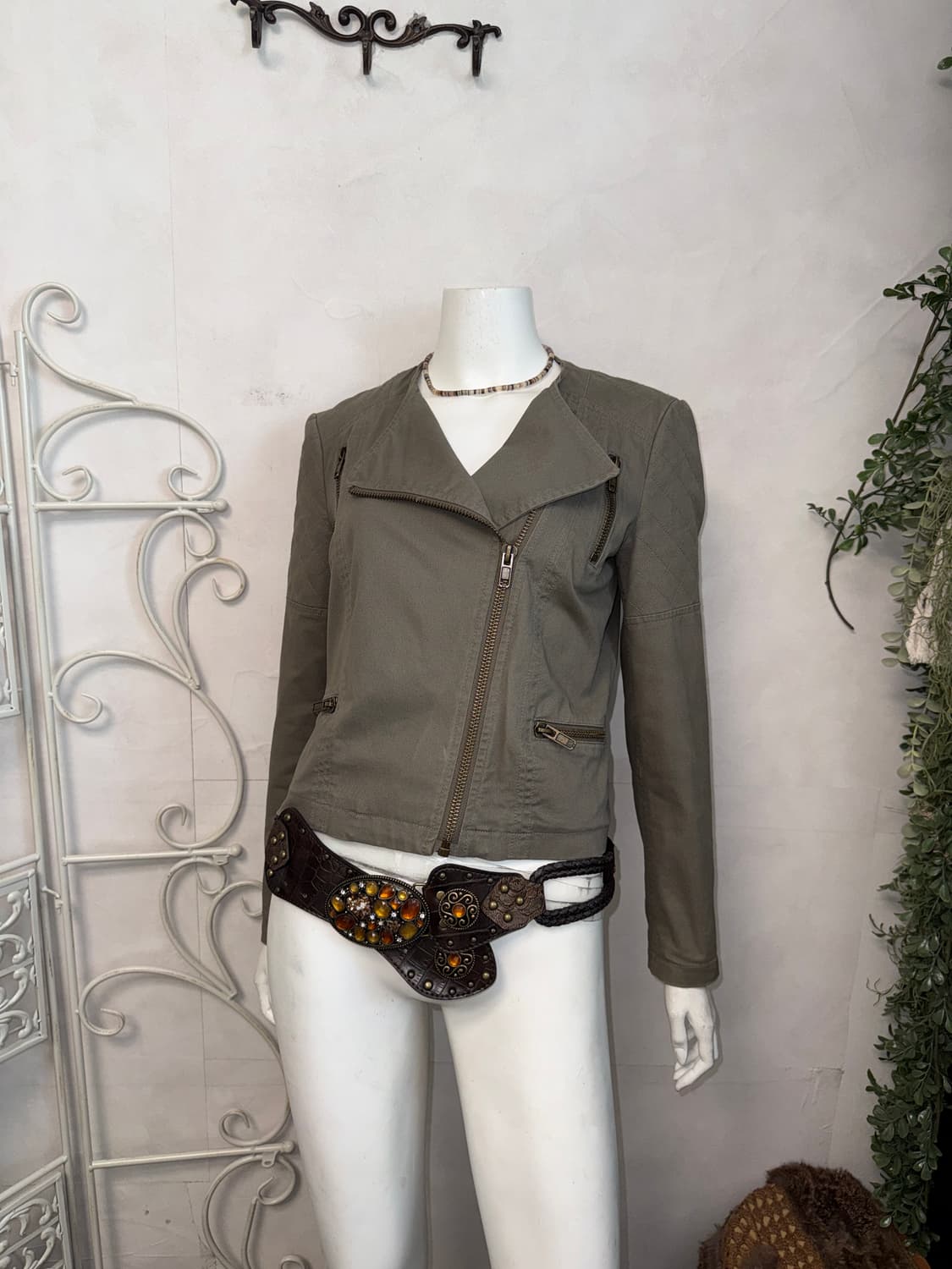 Ash khaki cotton rider jacket  상품이미지5