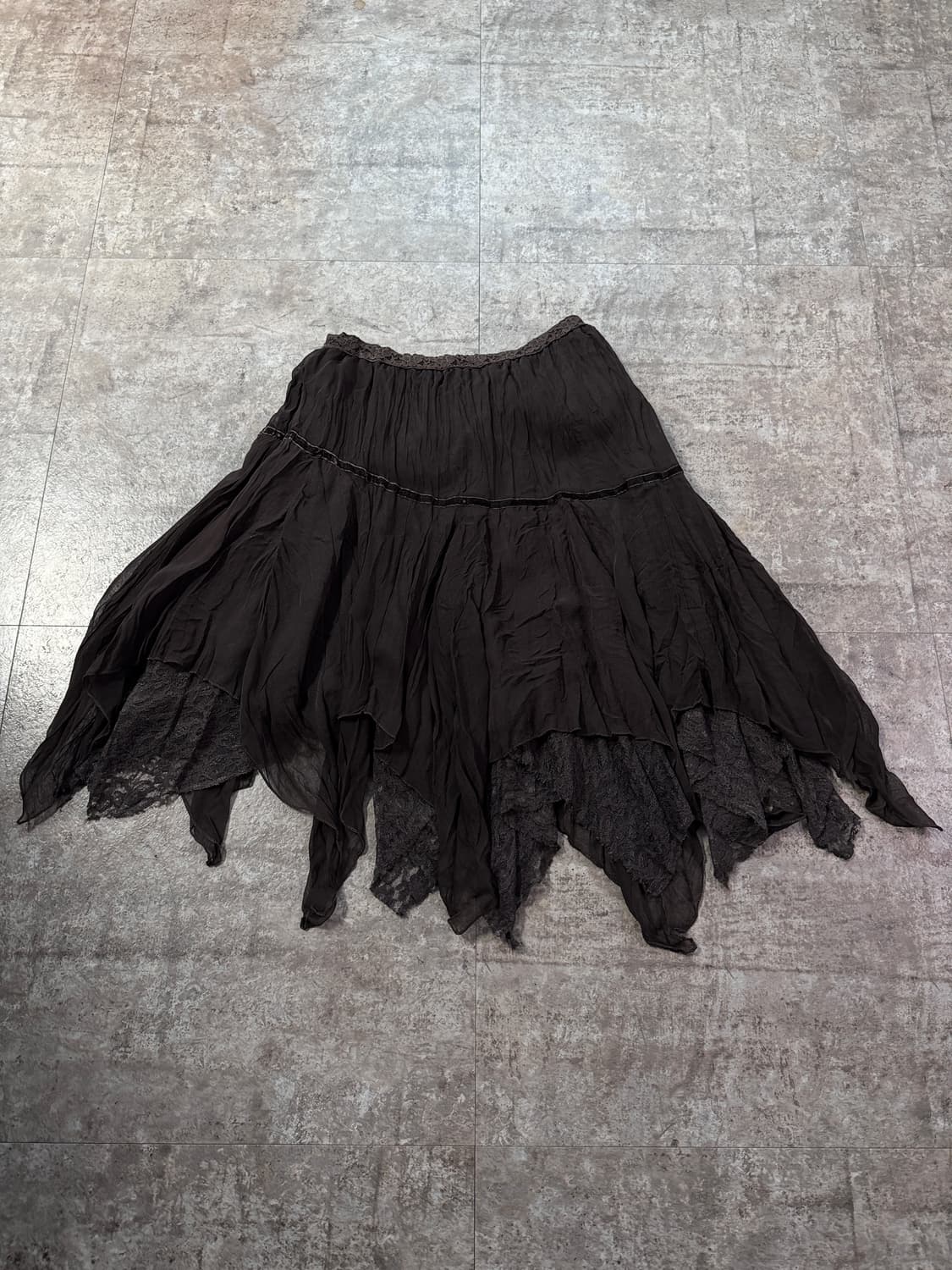 레이스 레이어드 사이드 리본 페어리 스커트 상품이미지7