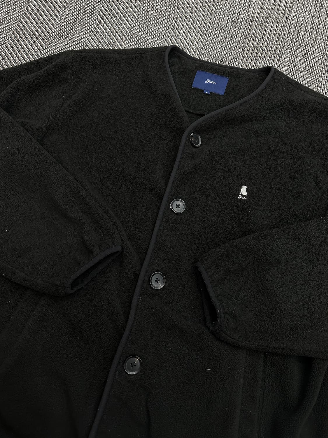 예일 후리스 가디건 블랙 상품이미지4