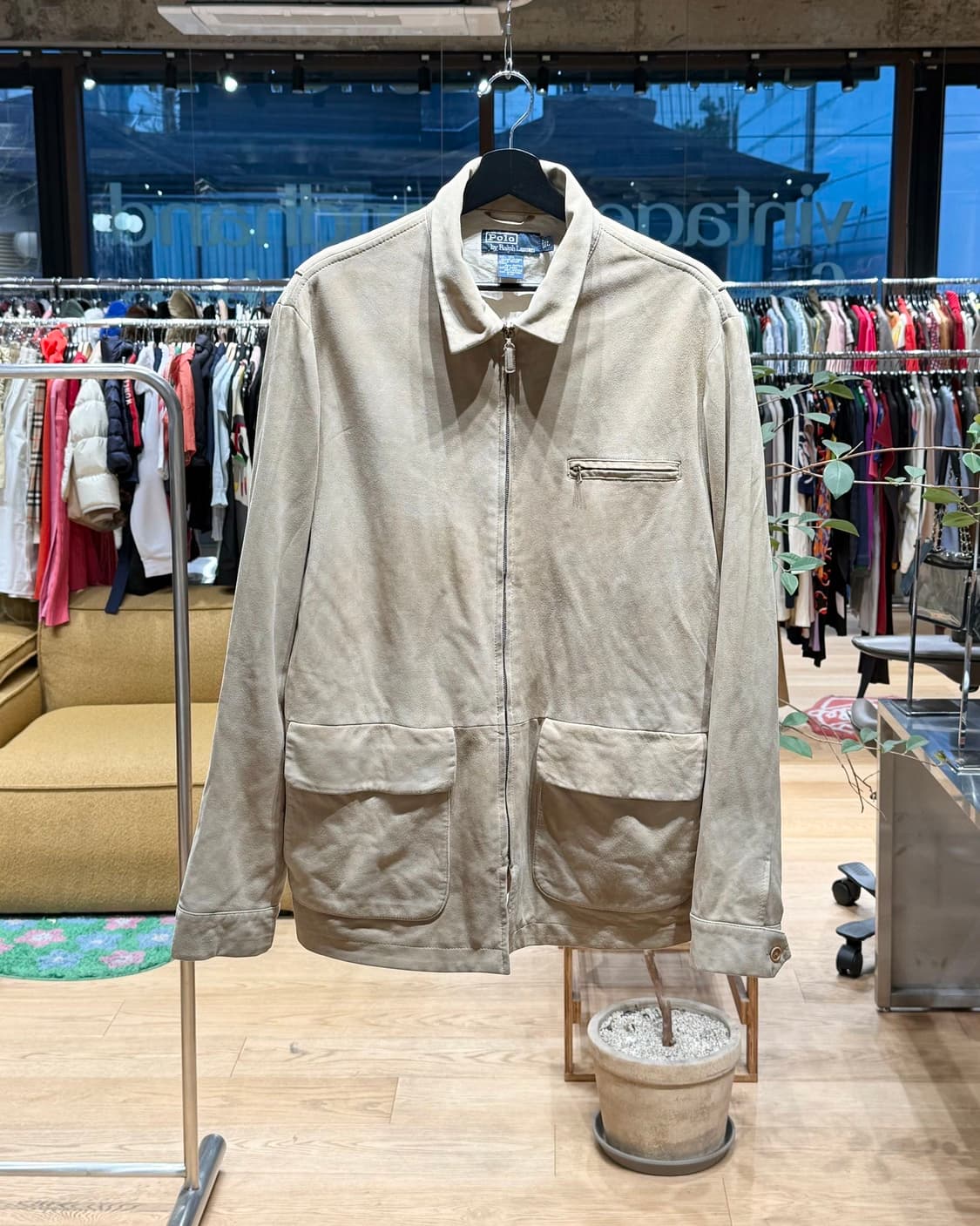 폴로 랄프로렌 베이지 스웨이드 워크 자켓  상품이미지1