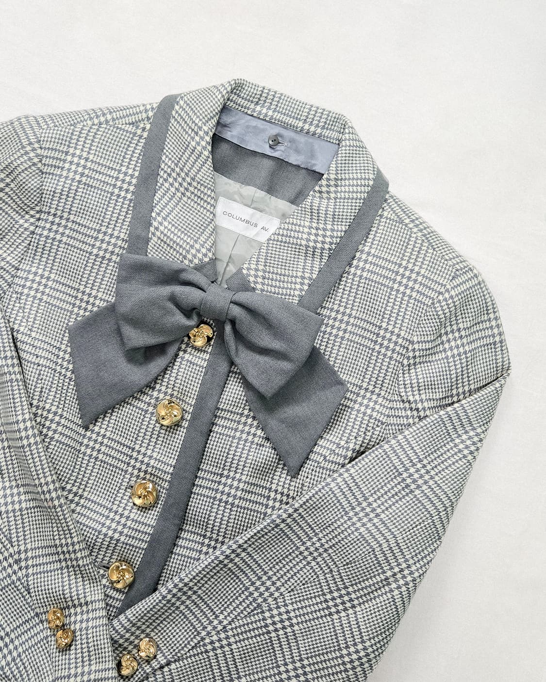 COLUMBUS AV. 러블리 리본 타이 하운드투스 자켓 (새상품) 상품이미지3