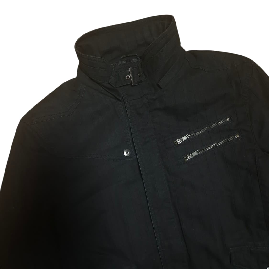 모시모 퀼팅 블랙 롱라이더 자켓 상품이미지2