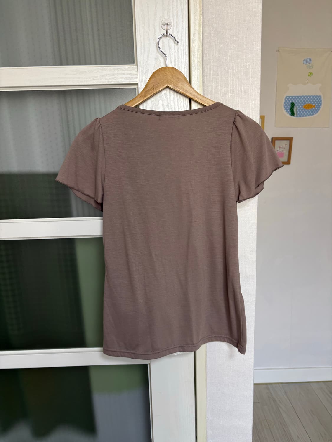 브라운 핀턱 레이어드 블라우스 상품이미지5