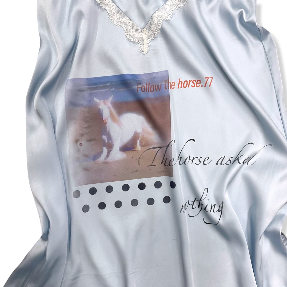 Sky Blue Lace Detail Long Slip Dress 상품이미지1