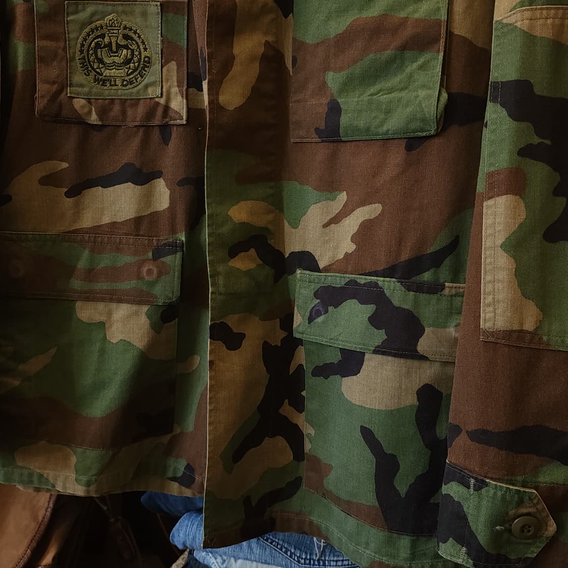 90s 미군 우드랜드 카모셔츠 BDU 미디움 레귤러 상품이미지10