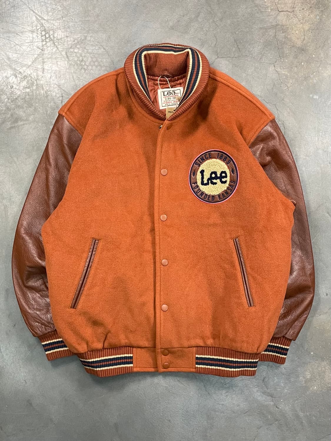 90s Lee 암홀레더 울 바시티 자켓 상품이미지1