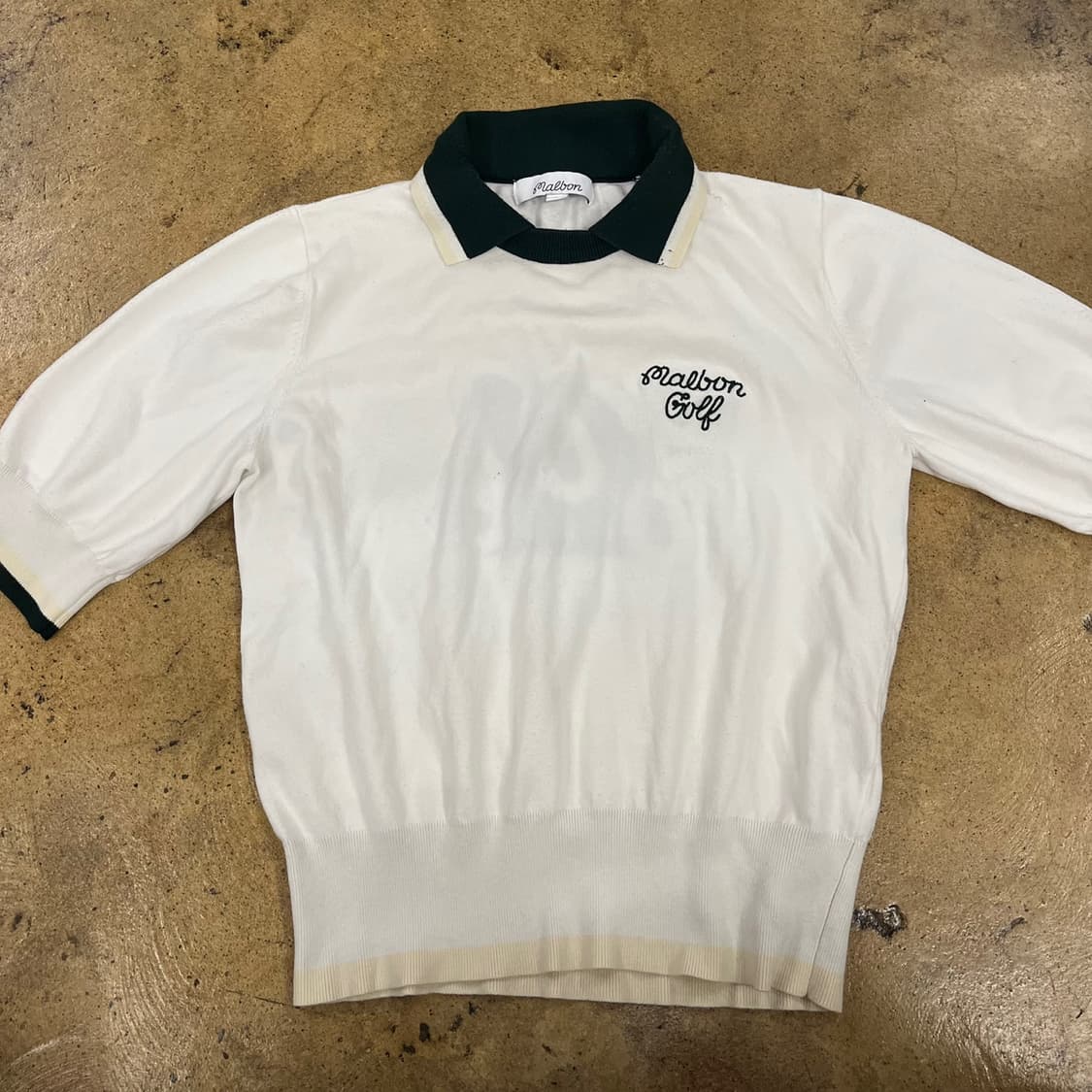 [정품/L] 말본 골프 화이트 카라 반팔 니트 b16 상품이미지2