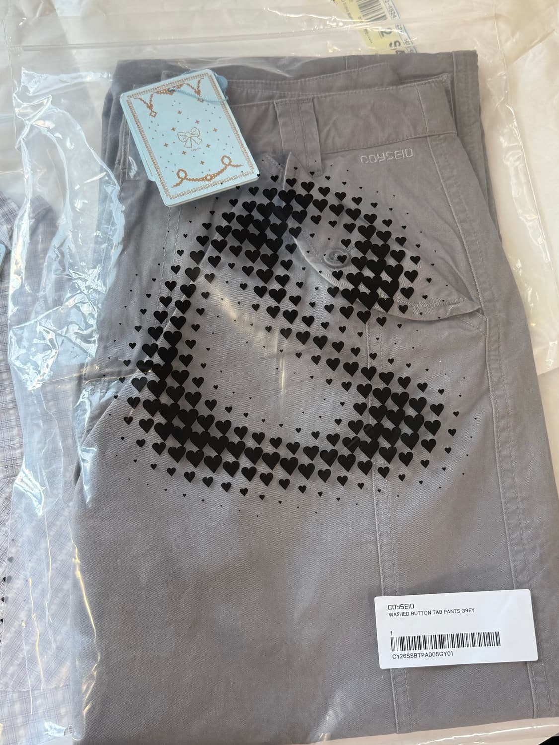 코이세이오 워시드 버튼 탭 팬츠 그레이 1 상품이미지1