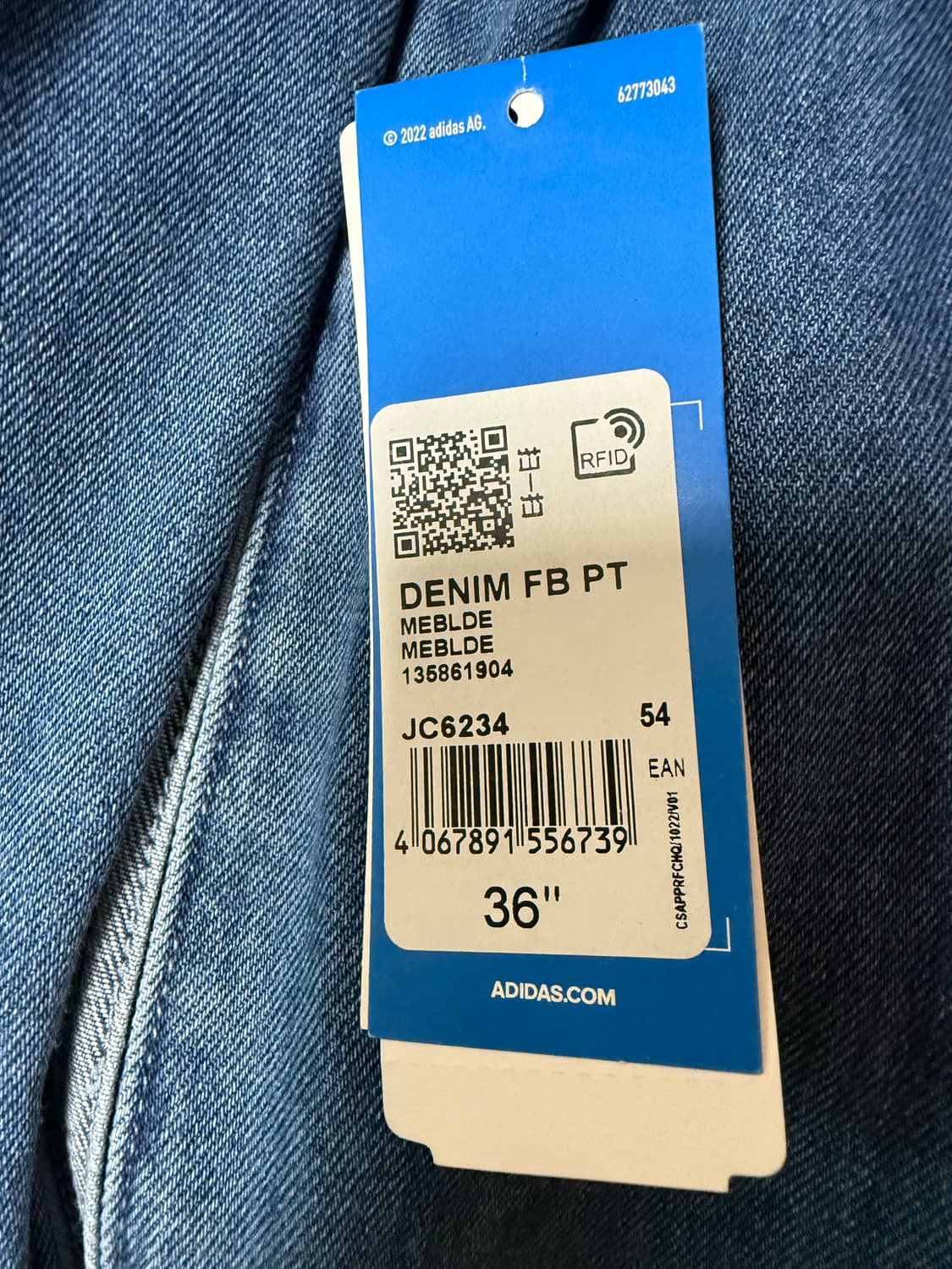 (36)아디다스 데님 파이어버드 팬츠 미디움 블루 상품이미지6