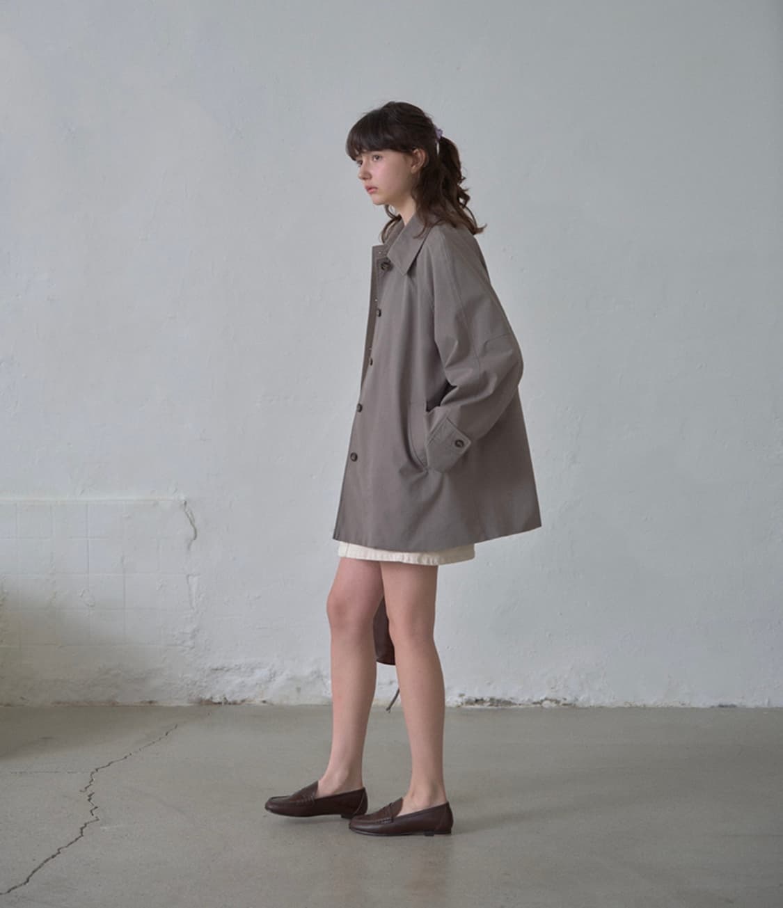 하네 발마칸 하프 트렌치 코트  (네이비 ) 상품이미지5