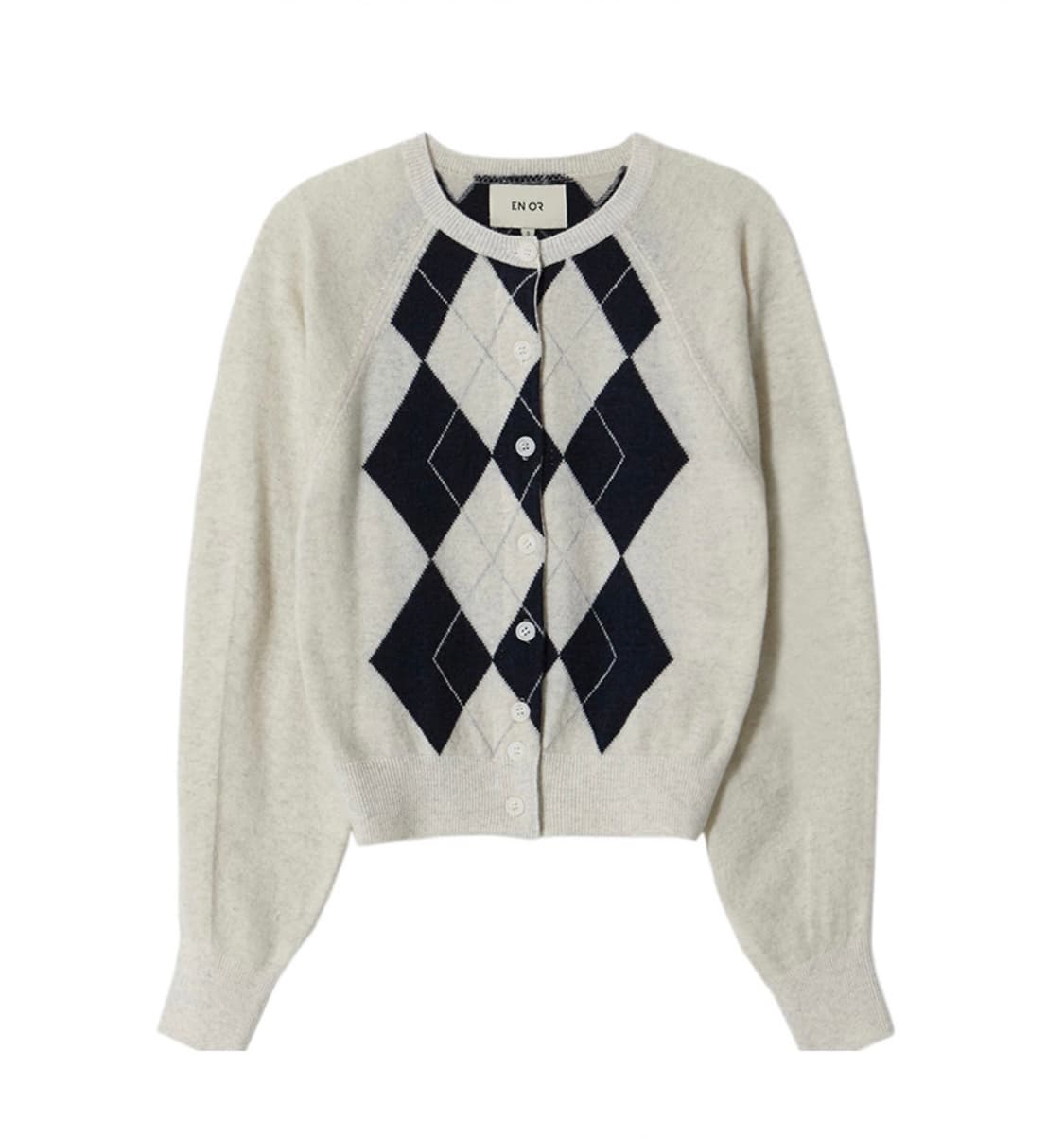 [s] 엔오르 아가일 라운드 가디건 아이보리 [김고은, 있지 채령 착용] 상품이미지1