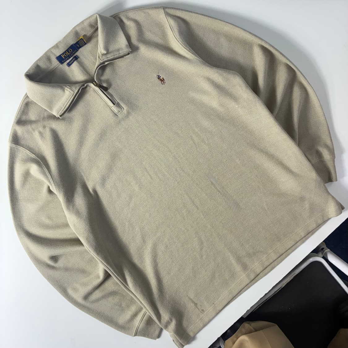 Polo  폴로 랄프로렌 신형 자수 코튼 아이보리 반집업  상품이미지2