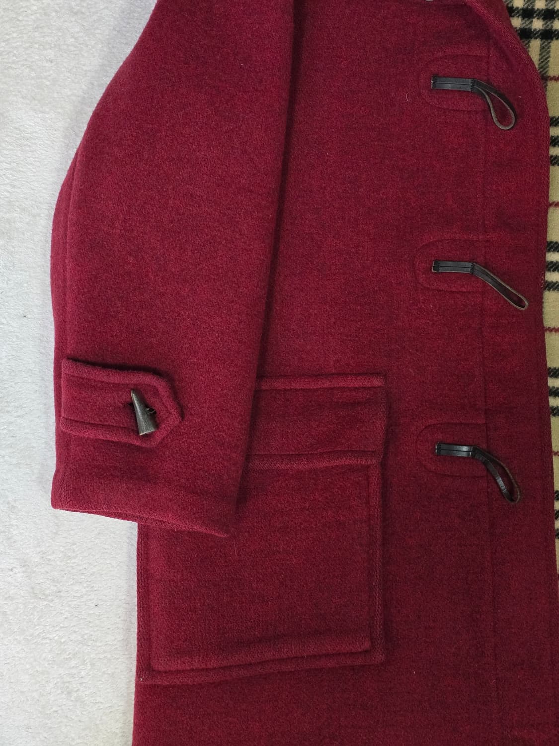 Burberry 버버리 레드 체크 후드 더플 떡볶이 코트 상품이미지3