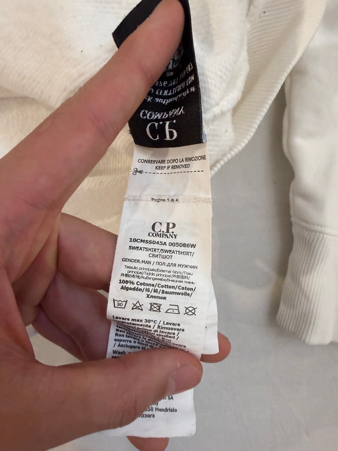 CP 컴퍼니 렌즈 맨투맨 스웻셔츠 화이트 상품이미지6