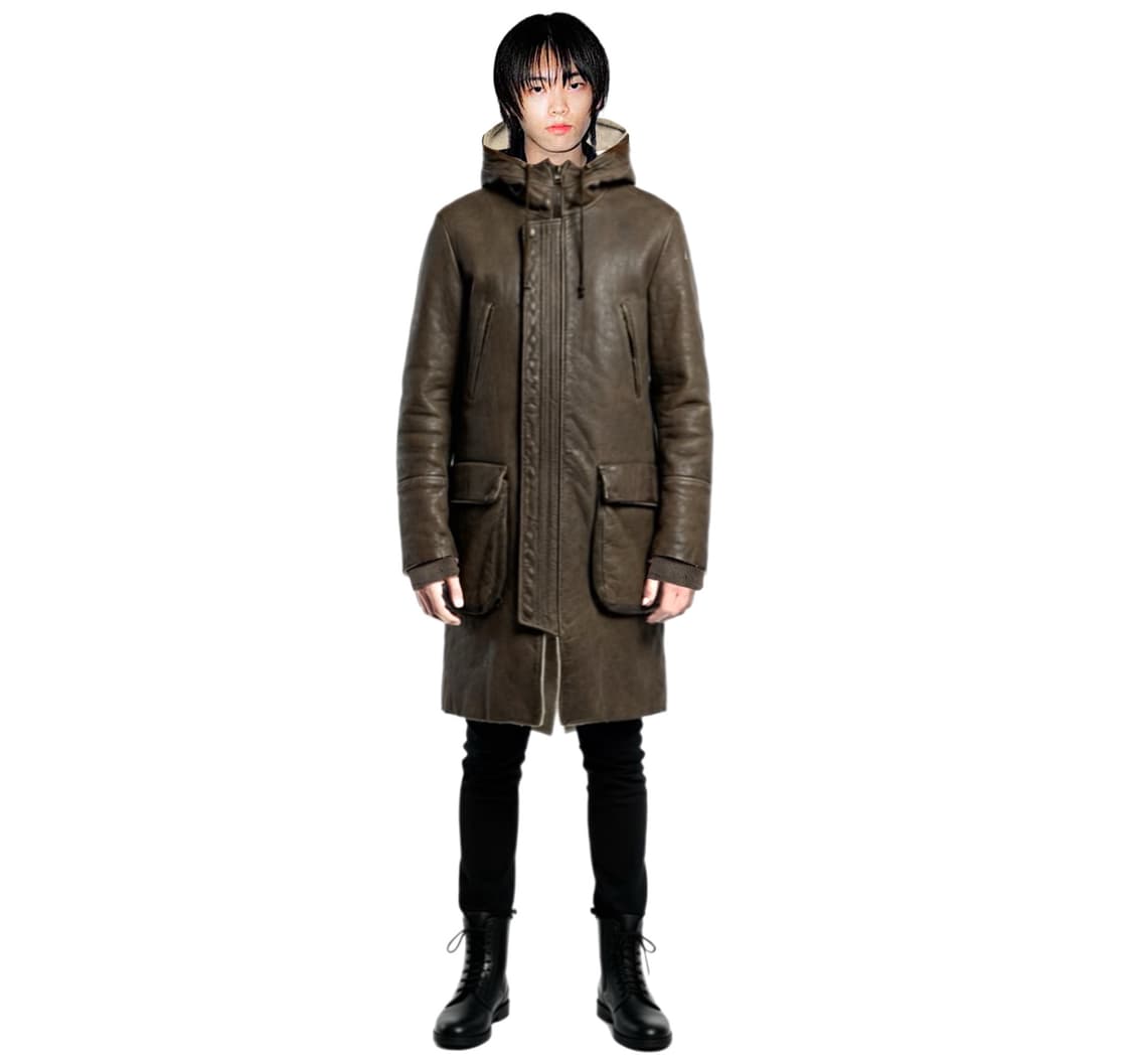 ( 유일매물) Salvatore Santoro 후디 레더 코트 상품이미지1