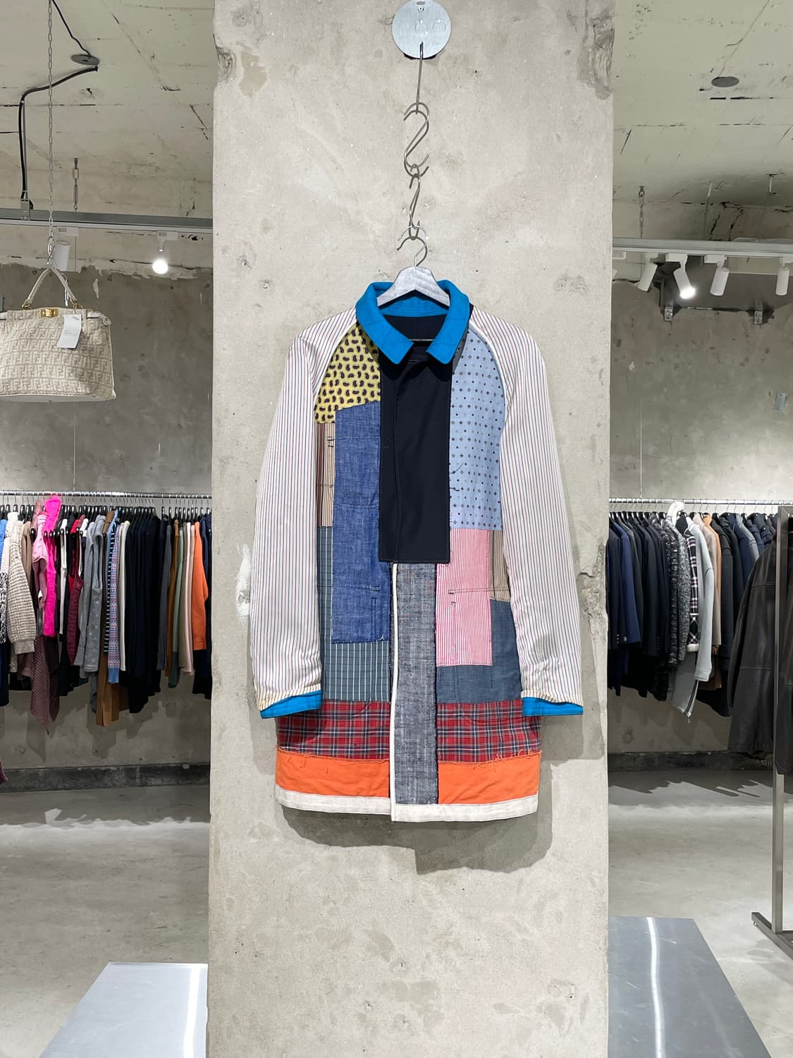 준야 와타나베 맨 패치워크 리버시블 카라넥 숏 코트 상품이미지5