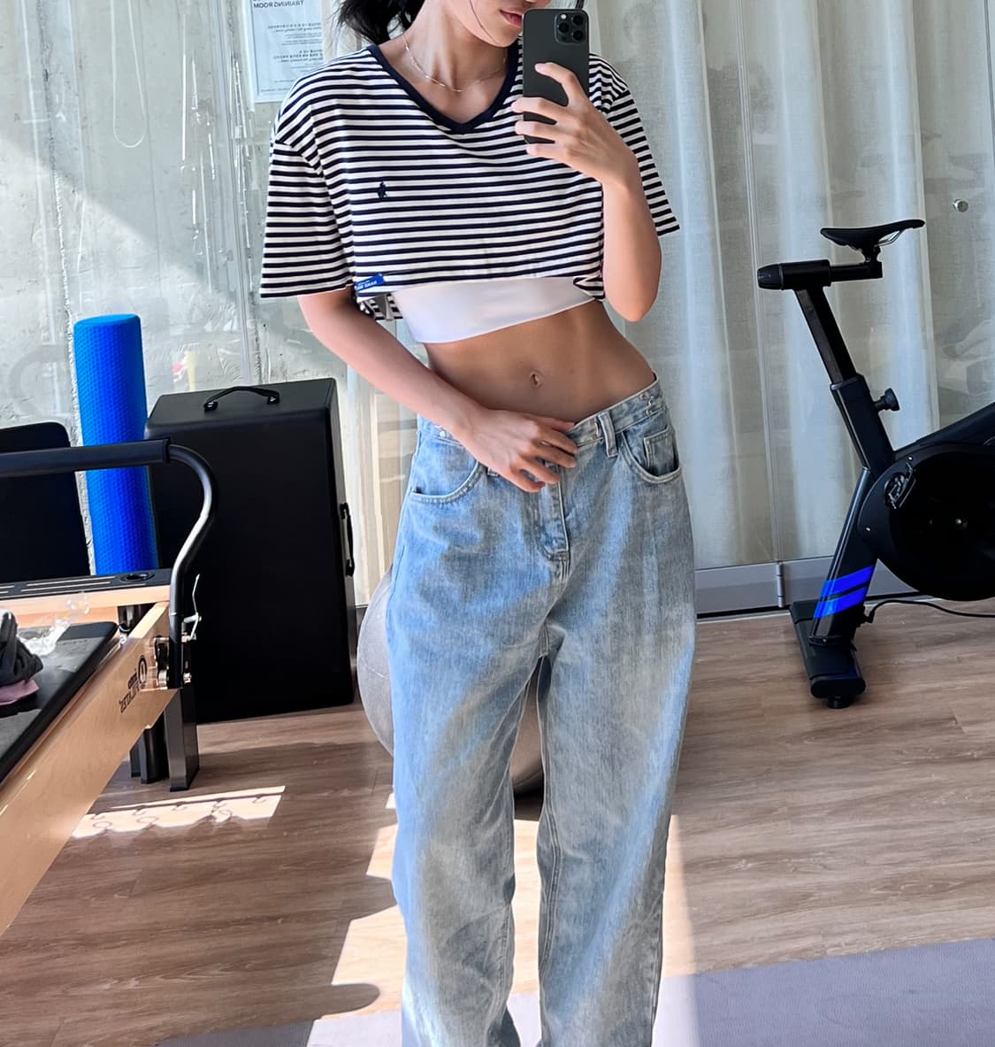-Adidas Crop & bra top Custom 상품이미지1