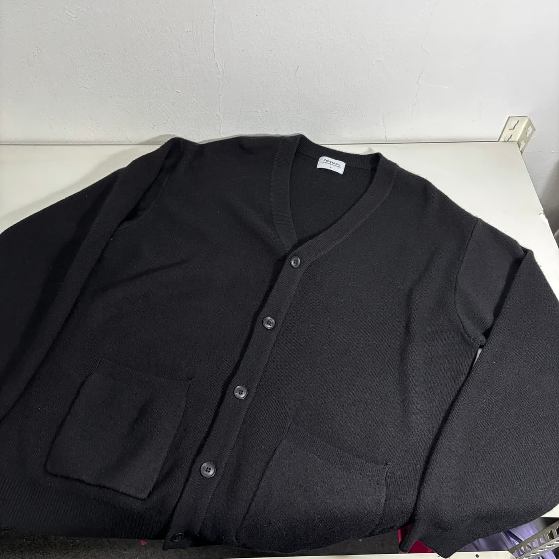 M 커버낫 블랙 캐시미어혼방 가디건 상품이미지2
