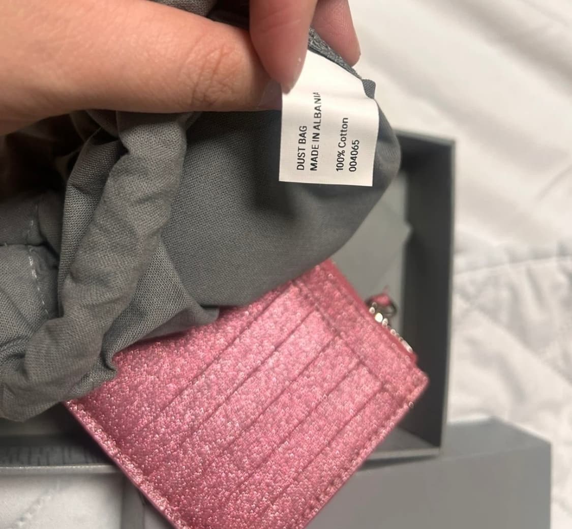(거의새거)발렌시아가 글리터 스파클링 패브릭 카드지갑 핑크 상품이미지9