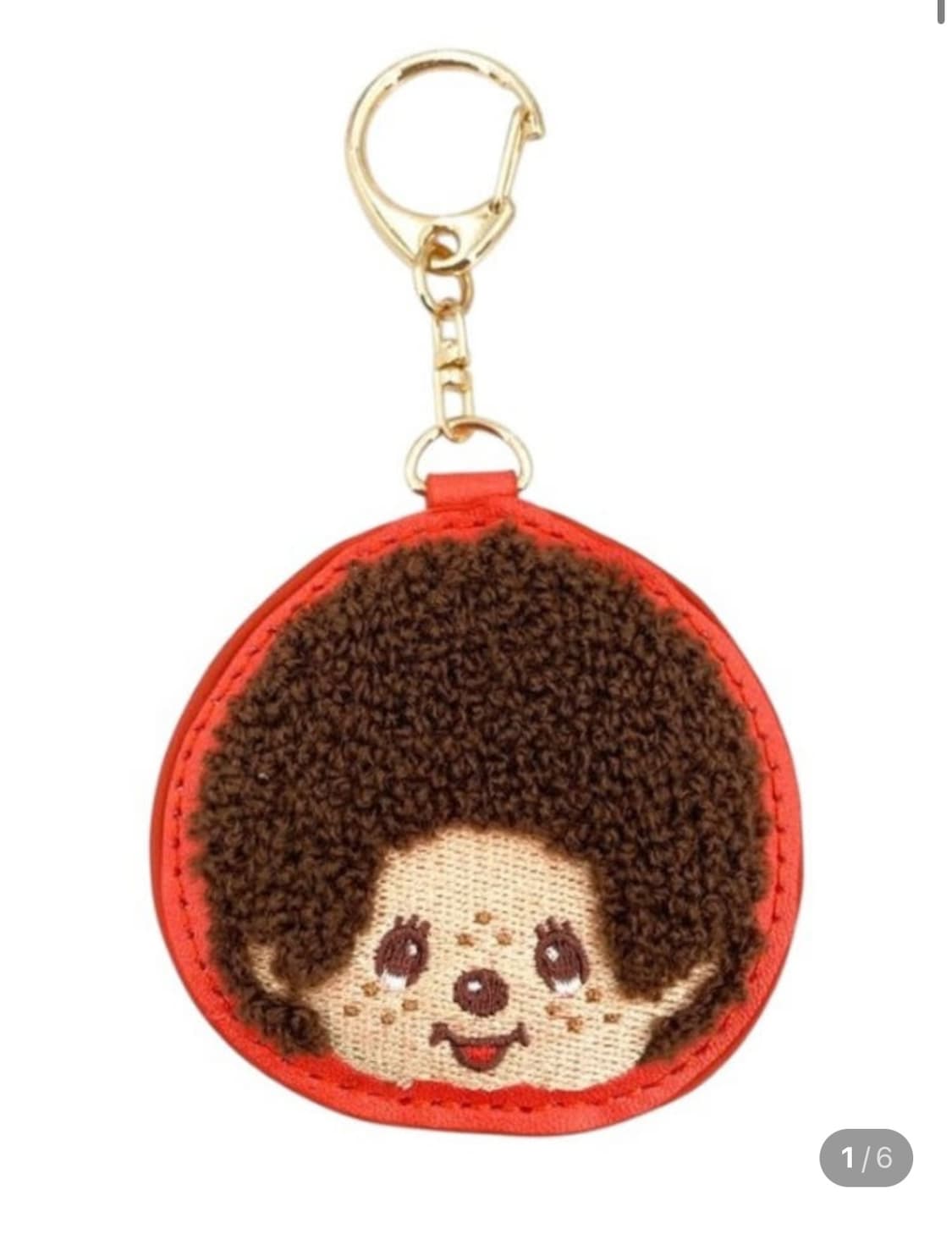 몬치치 사가라 인조가죽 레드 자수 키홀더 상품이미지1