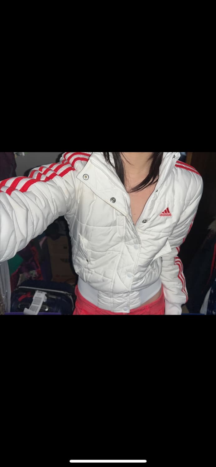 여성 아디다스 화이트 크롭 패딩 상품이미지1