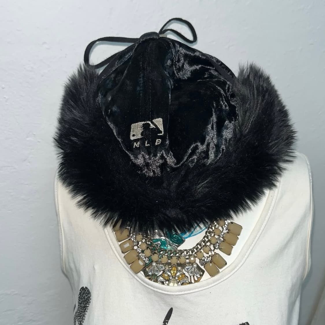 양키스 트루퍼 벨벳 큐빅 트루퍼햇 / 군밤모자 상품이미지4