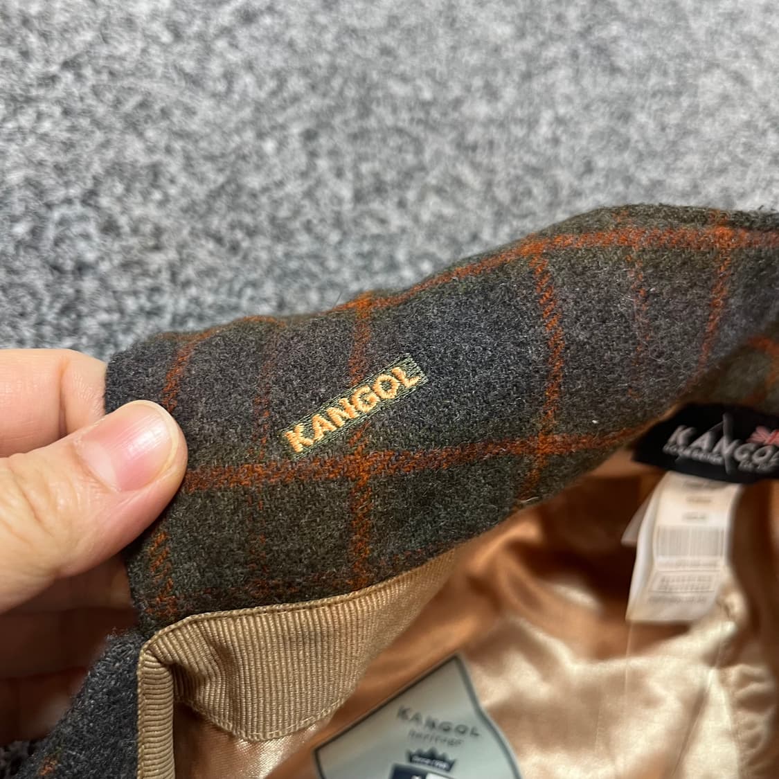 캉골(KANGOL) 트위드 부가티 러셋 플레이드 이태리 울 헌팅캡/베레모 상품이미지4