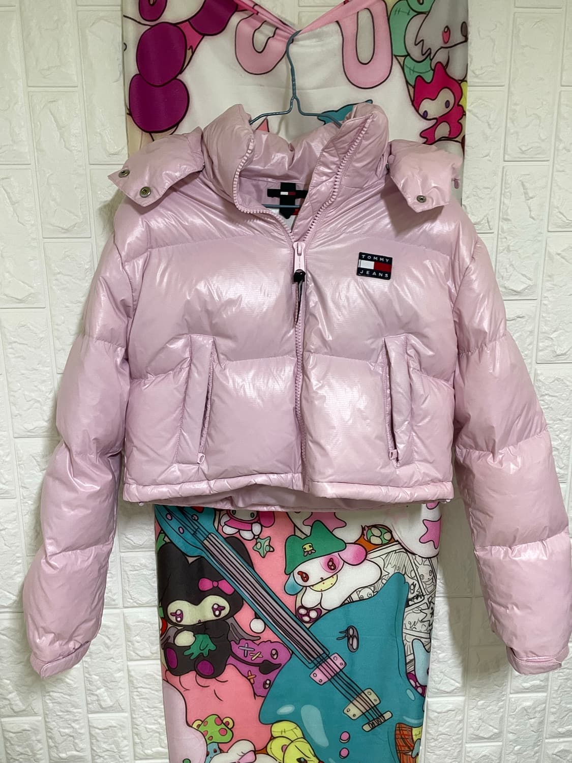 타미진스 크롭 핑크 숏패딩 상품이미지1