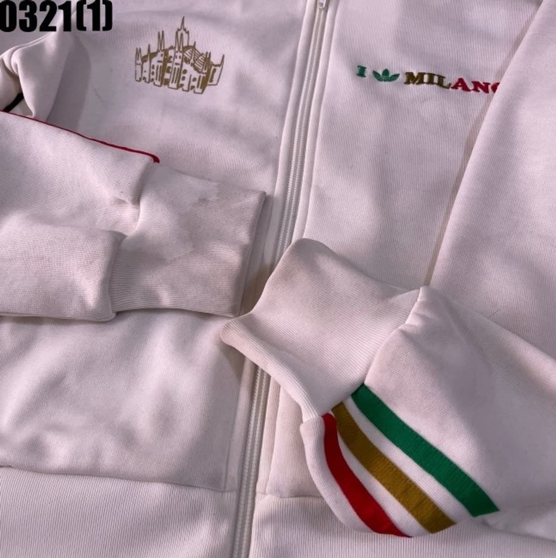 최저가/아디다스 화이트 밀라노 져지 무지개  상품이미지4