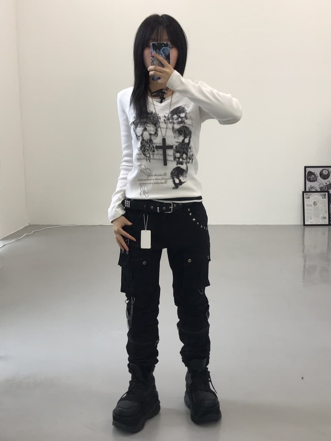 Jpn Black Y2k detail pants 상품이미지4