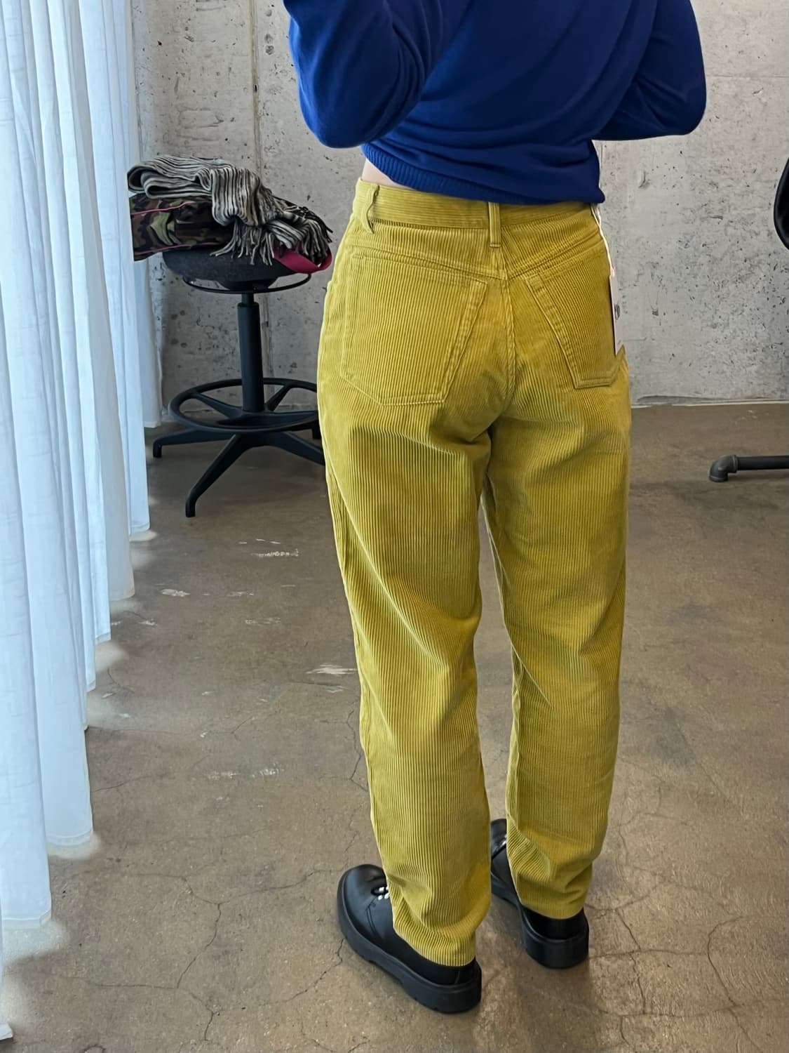 90s 베네통 코듀로이 팬츠 라임 상품이미지5
