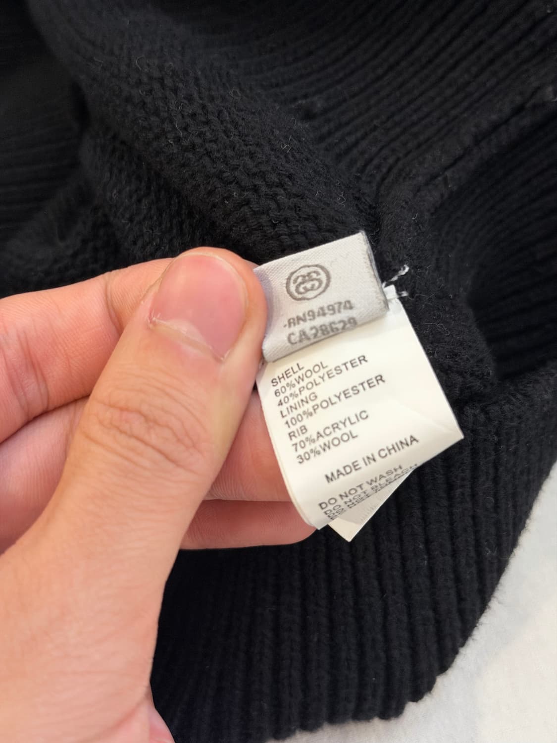 스투시 컬리 S 빅로고 울 니트 블랙 상품이미지5