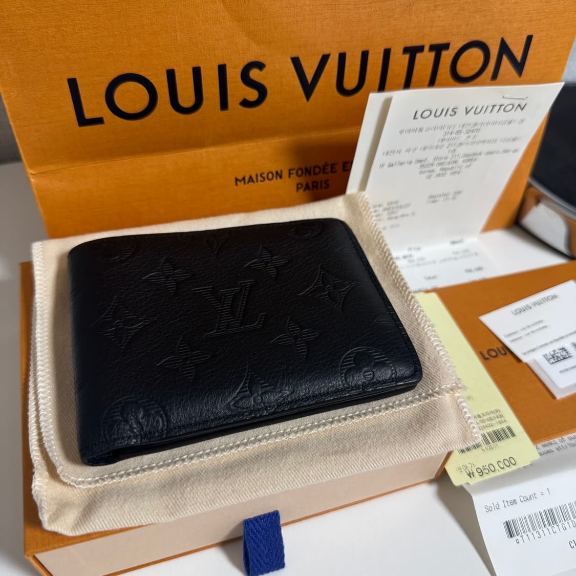 루이비통 모노그램 쉐도우 반지갑 블랙 상품이미지1